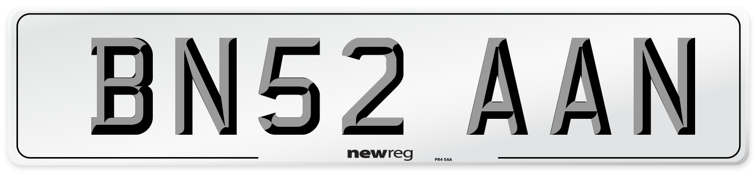 BN52 AAN Number Plate from New Reg